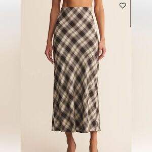 Z Supply Europa Plaid Midi Skirt, Size Small